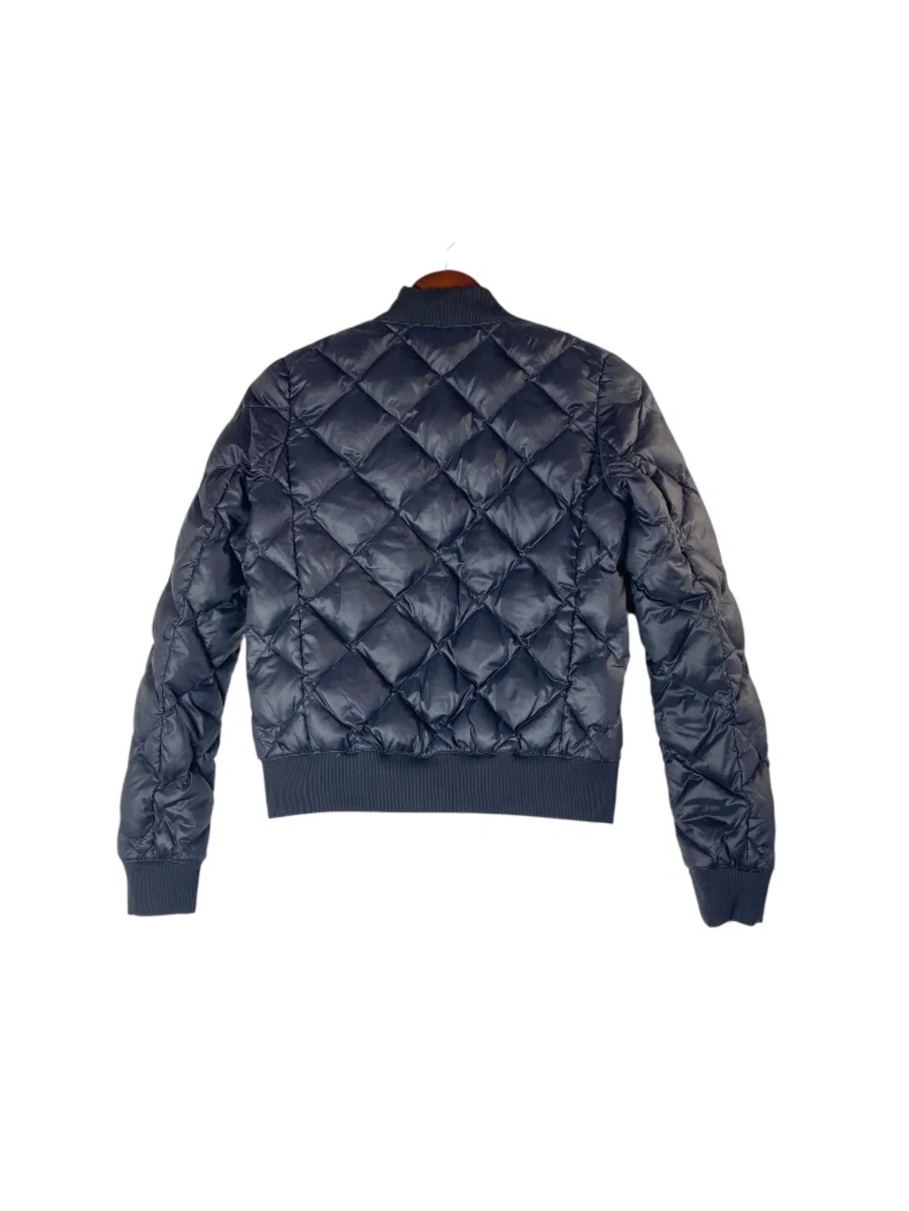 Alo Yoga Black Quilted Down Puffer Bomber Jacket Full Zip Women Size Small